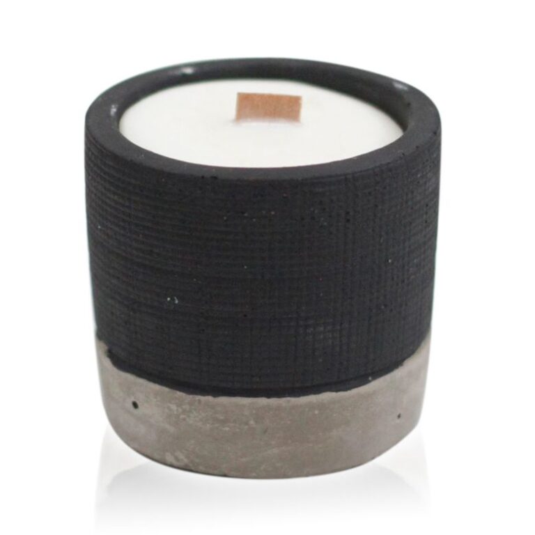 Concrete Wooden Wick Candle – Brandy Butter