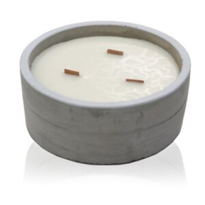 Concrete Wooden Wick Candle – Crushed Vanilla & Orange