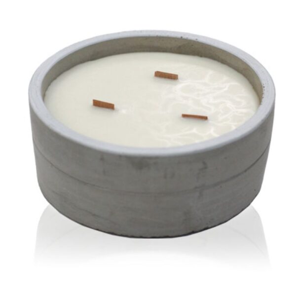 Concrete Wooden Wick Candle – Crushed Vanilla & Orange