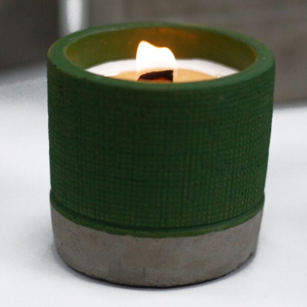 Concrete Wooden Wick Candle – Sea Moss & Herbs