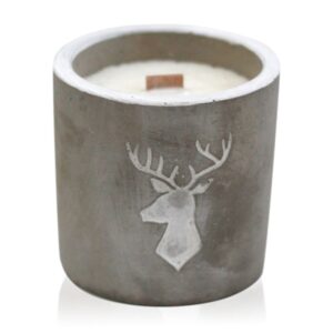 Concrete Wooden Wick Candle – Whiskey & Woodsmoke