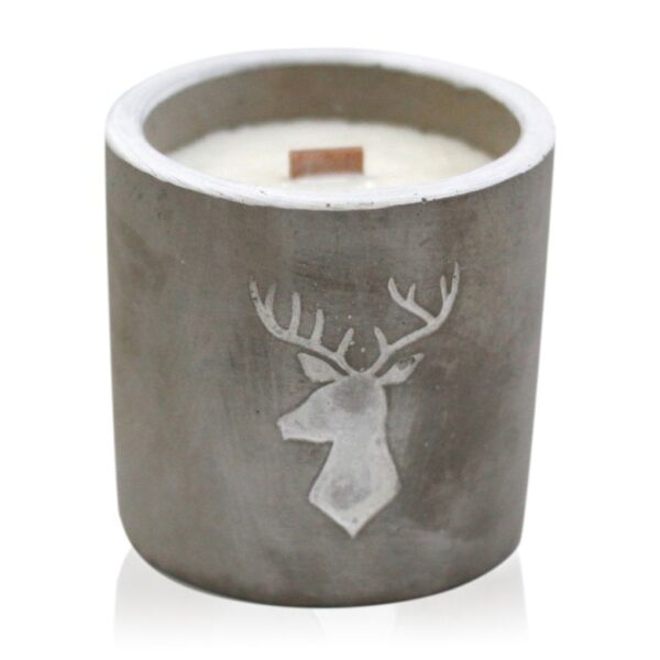 Concrete Wooden Wick Candle – Whiskey & Woodsmoke