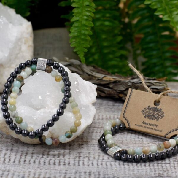 Amazonite Magnetic Gemstone Bracelet - Image 4