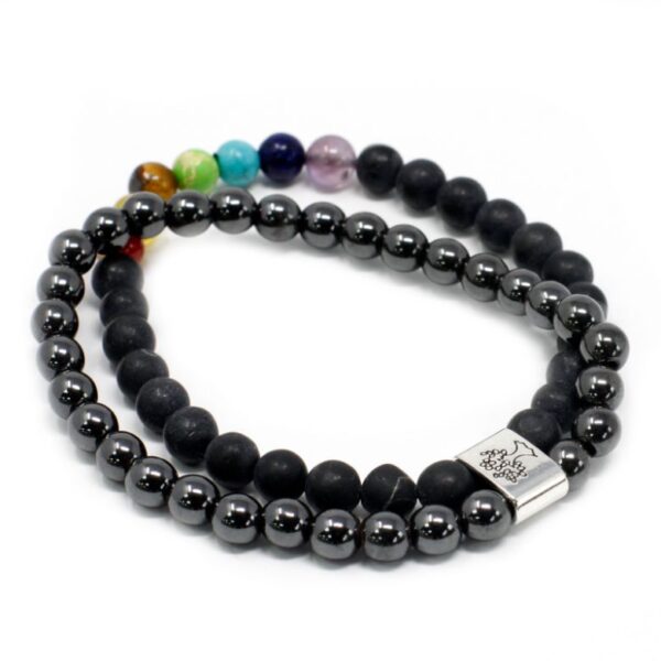 Black Stone Chakra Magnetic Gemstone Bracelet - Image 2