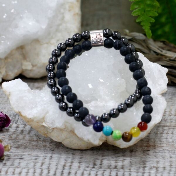 Black Stone Chakra Magnetic Gemstone Bracelet - Image 5
