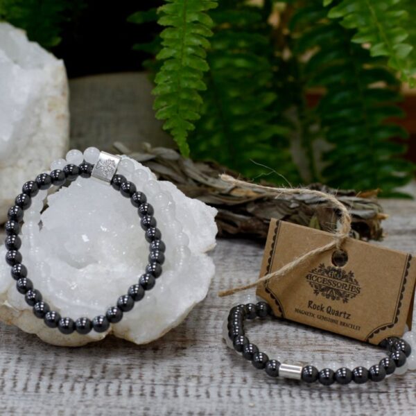 Rock Quartz Magnetic Gemstone Bracelet - Image 4