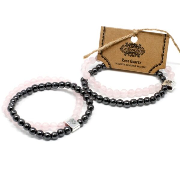 Rose Quartz Magnetic Gemstone Bracelet - Image 3