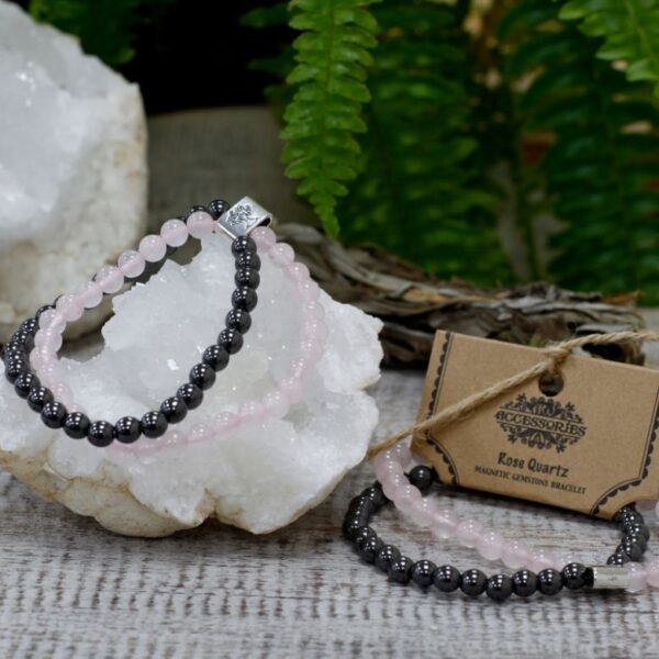Rose Quartz Magnetic Gemstone Bracelet - Image 4