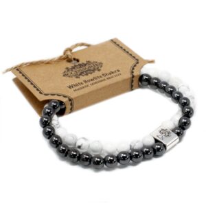 White Howlite Chakra Magnetic Gemstone Bracelet