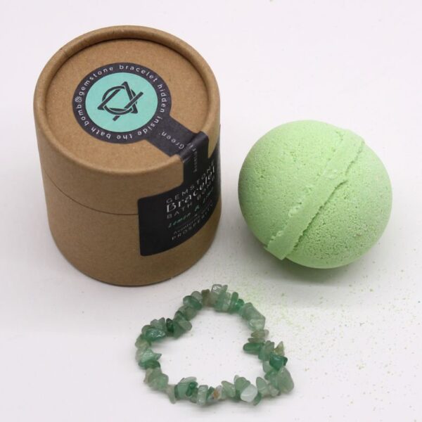 Green Aventurine Gemstone Bracelet Bath Bomb - Image 2