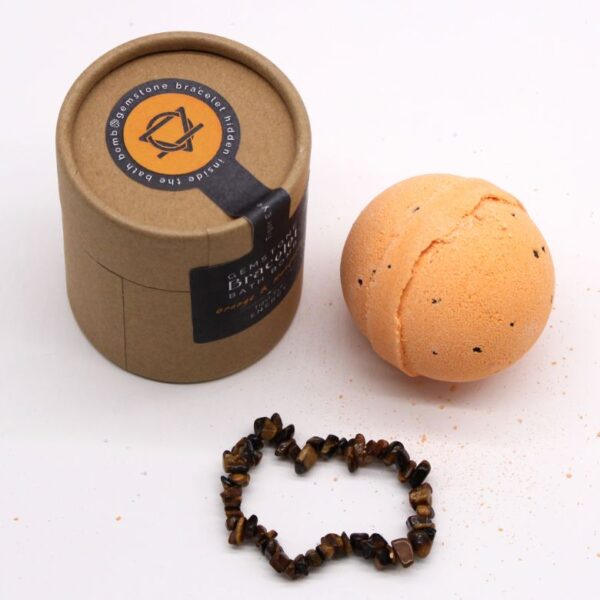 Tiger Eye Gemstone Bracelet Bath Bomb - Image 2