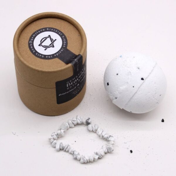 White Jasper Gemstone Bracelet Bath Bomb - Image 2
