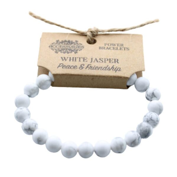 White Jasper Gemstone Power Bracelet