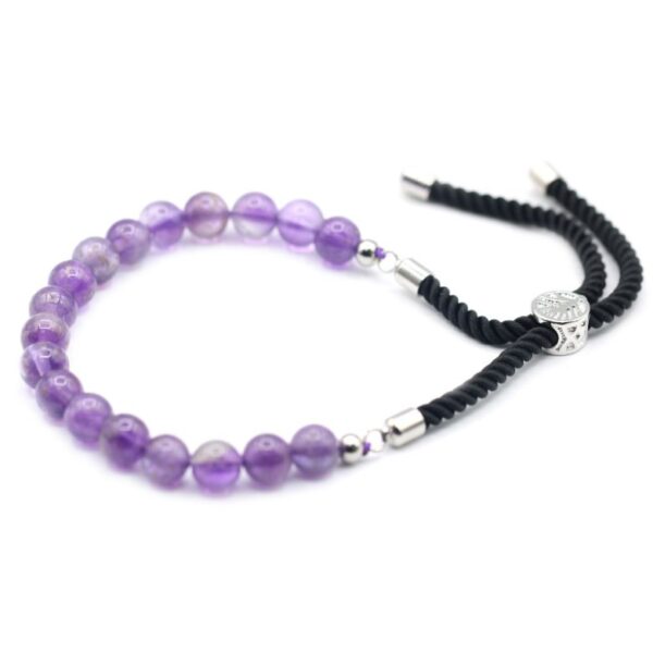 Amethyst Gemstone Black String Bracelet