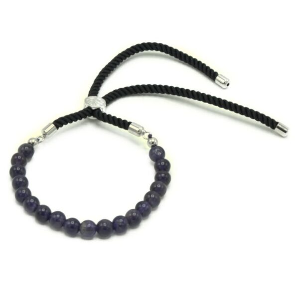 Amethyst Gemstone Black String Bracelet - Image 3