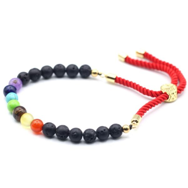 Lava Stone Chakra Gemstone Royal Red String Bracelet