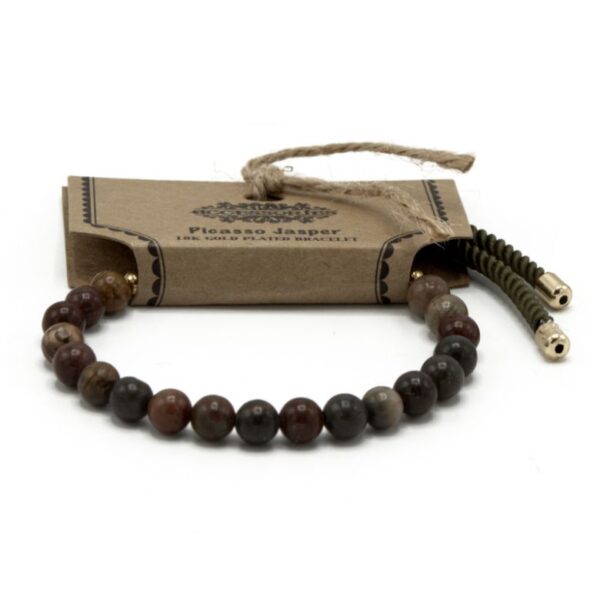 Picasso Jasper Gemstone Moss String Bracelet - Image 2