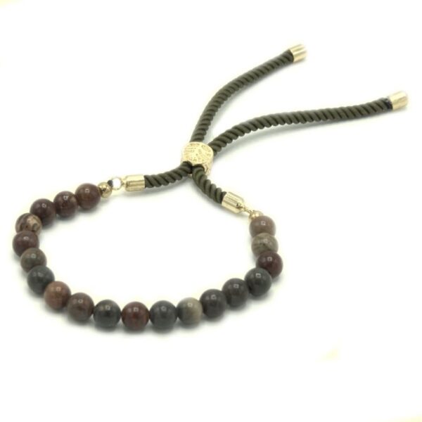 Picasso Jasper Gemstone Moss String Bracelet - Image 3
