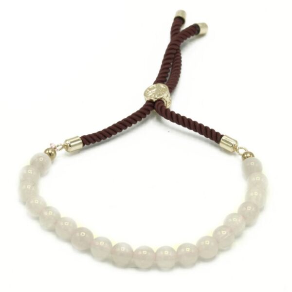 Rose Quartz Gemstone Bordeaux String Bracelet - Image 3