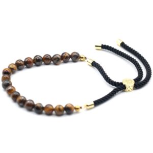 Tiger Eye Gemstone Black String Bracelet