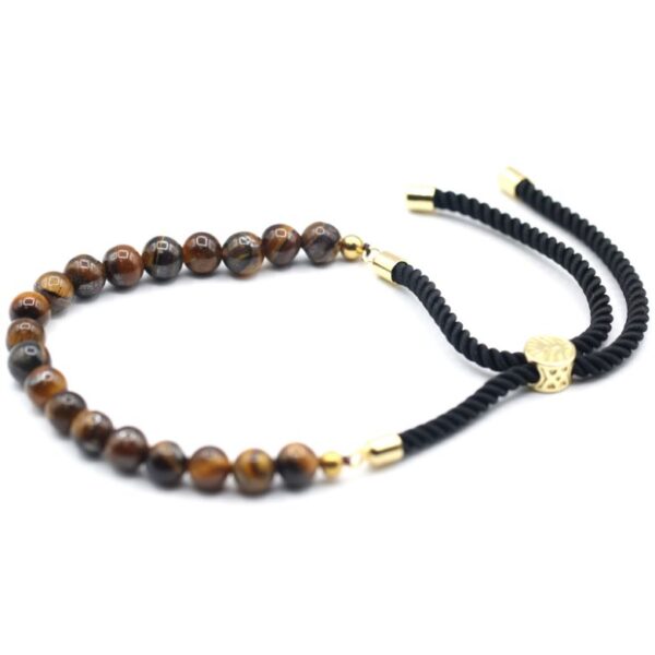 Tiger Eye Gemstone Black String Bracelet