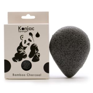 Bamboo Charcoal Teardrop Konjac Sponge - Anti-bacterial
