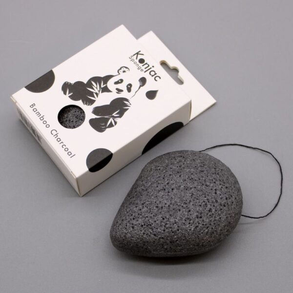 Bamboo Charcoal Teardrop Konjac Sponge - Anti-bacterial - Image 2