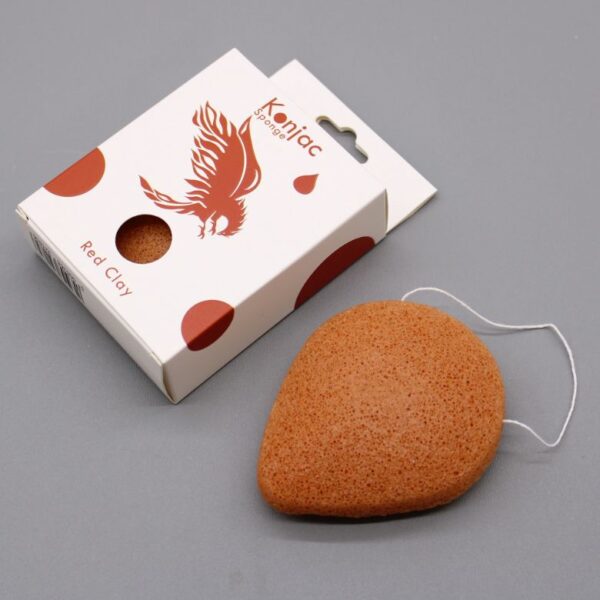 Red Clay Teardrop Konjac Sponge - Rejuvenating - Image 2