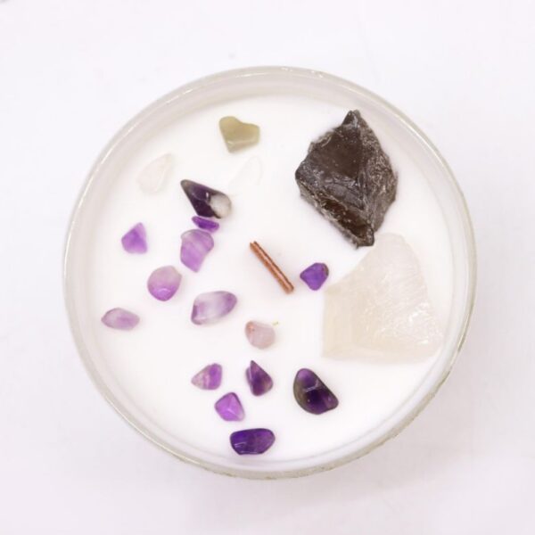 Crown Chakra Crystal Candle - Image 2