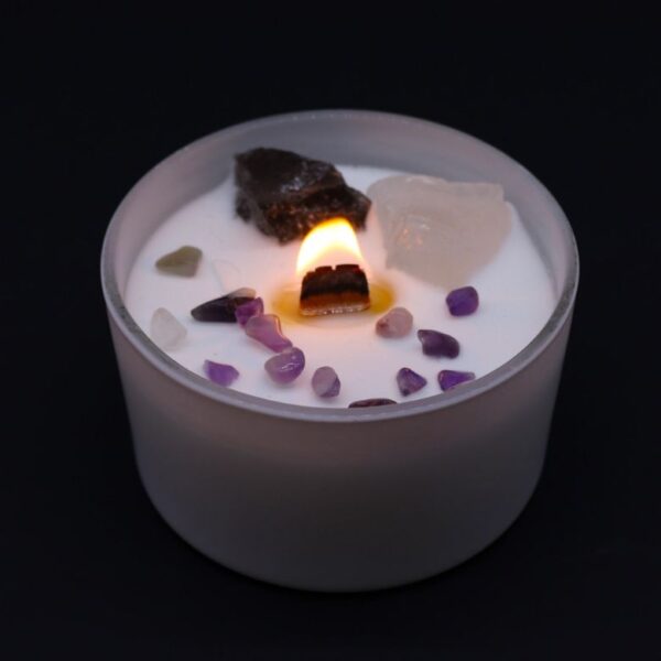 Crown Chakra Crystal Candle - Image 3