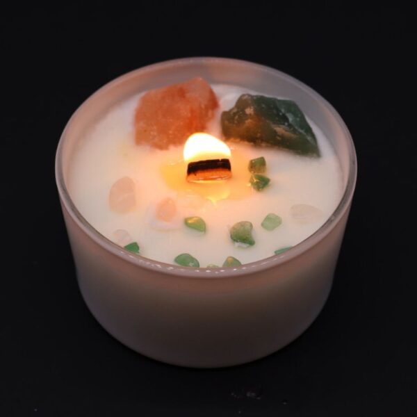 Heart Chakra Crystal Candle - Image 3