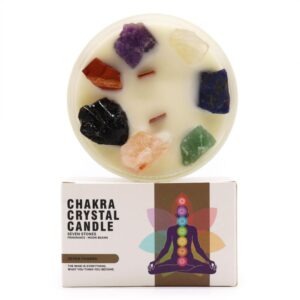 Seven Charkra Large Crystal Candle