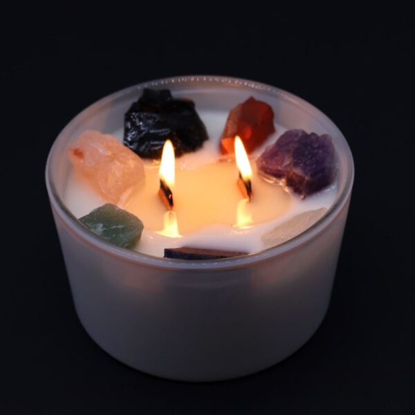 Seven Charkra Large Crystal Candle - Image 5