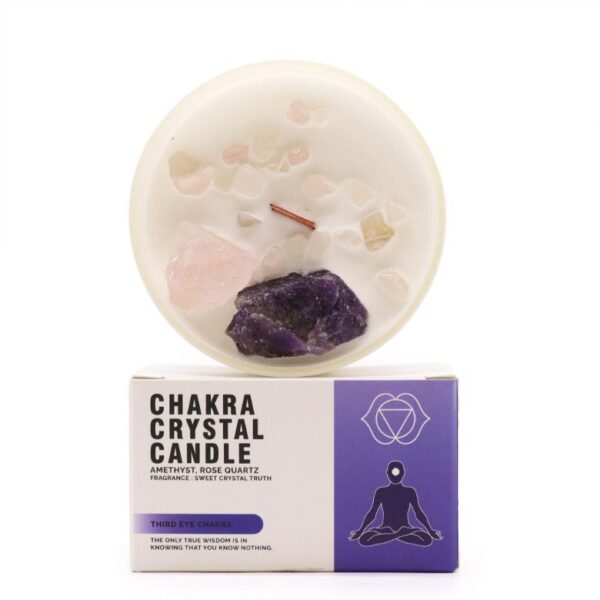 Third Eye Chakra Crystal Candle