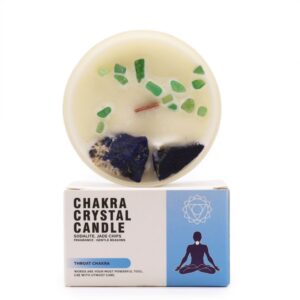 Throat Chakra Crystal Candle