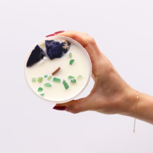 Throat Chakra Crystal Candle - Image 4
