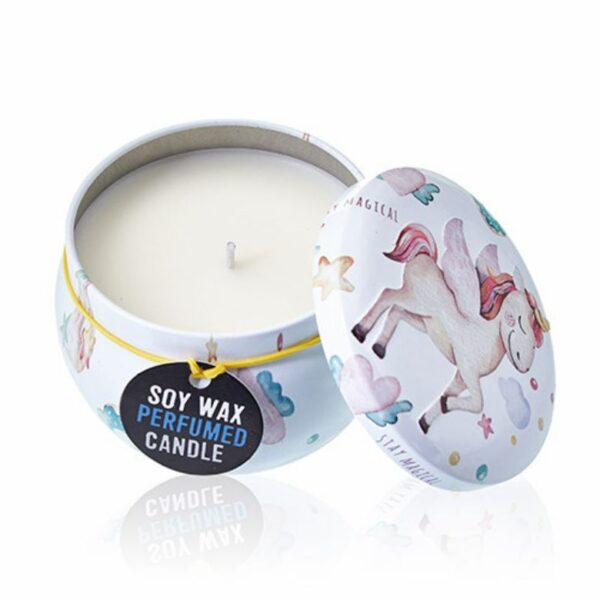Unicorns  Art Tin Candle