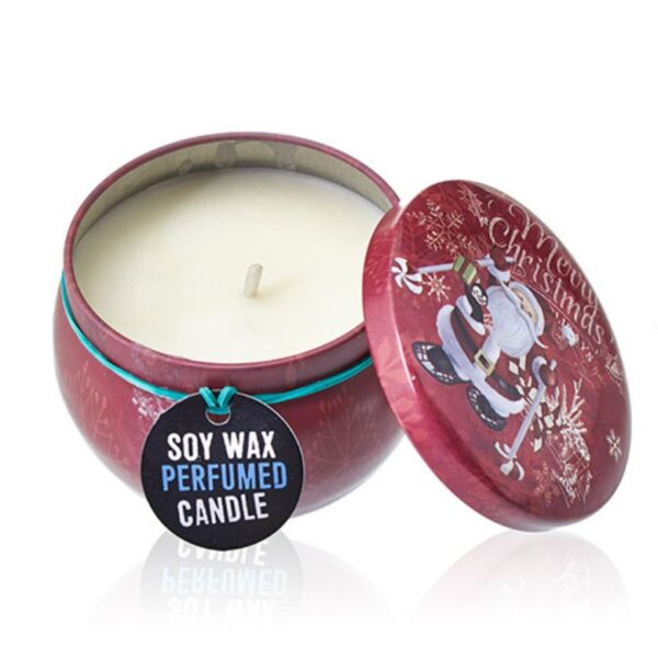 Vintage Christmas Art Tin Candle - Image 2