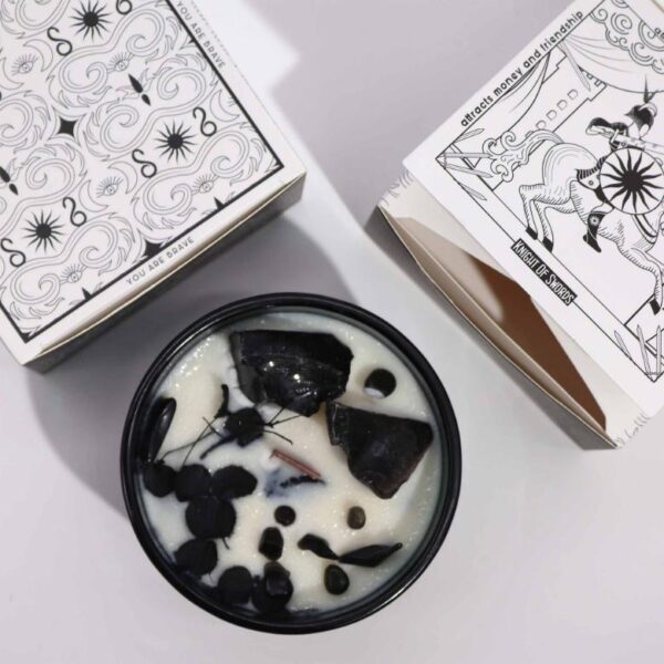The Knight of Swords Hop Hare Crystal Magic Flower Candle - Image 4
