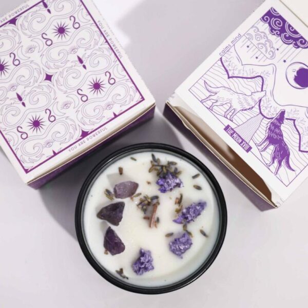 The Moon Hop Hare Crystal Magic Flower Candle - Image 4