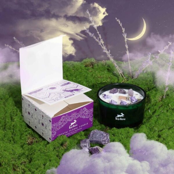 The Moon Hop Hare Crystal Magic Flower Candle - Image 5