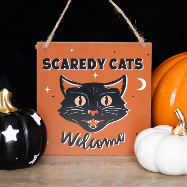 Scaredy Cats Welcome Hanging Sign - Image 4