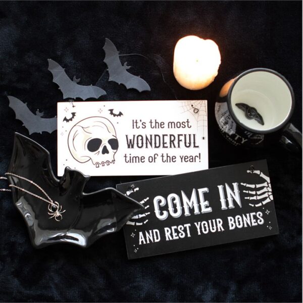 Most Wonderful Time of the Year Skull Hanging Sign - Image 5
