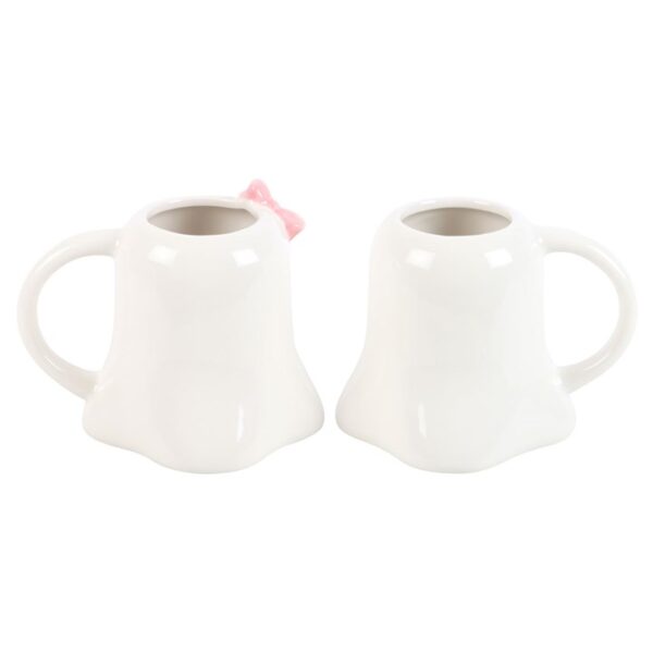 Mr and Mrs Boo Ghost Shaped Mug Set - Image 2