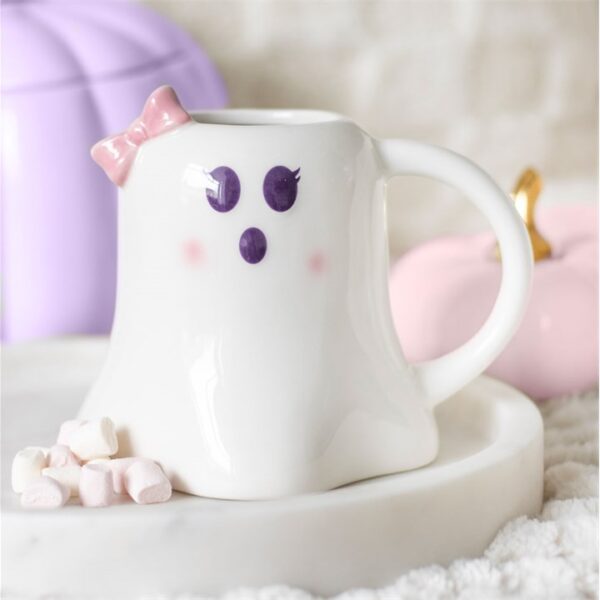 Mrs Boo Ghost Shaped Mug with Bow - Image 4
