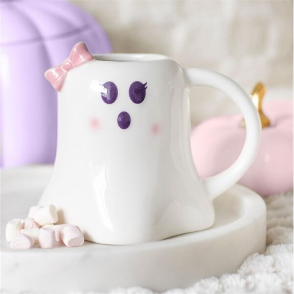 Mrs Boo Ghost Shaped Mug with Bow - Image 6