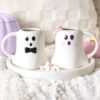 Mr and Mrs Boo Ghost Shaped Mug Set - Image 5